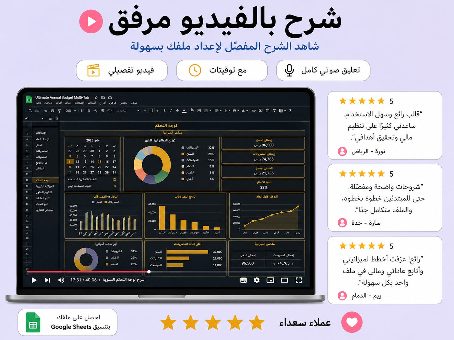 شرح بالفيديو مرفق لإعداد مخطط نسّق